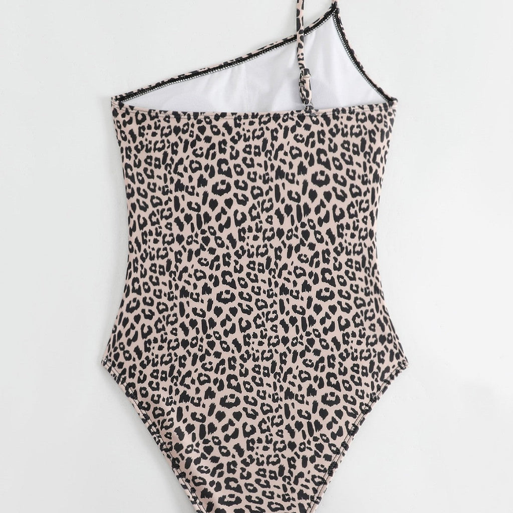 Maillot de bain femme à une épaule avec un imprimé animal stylé et des fronces féminines R&B