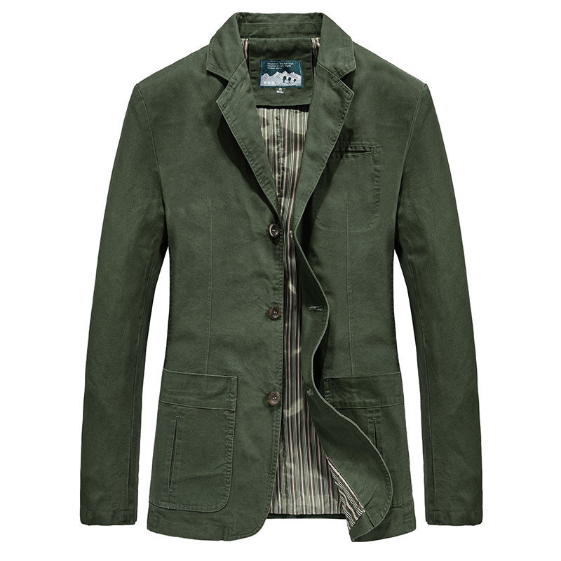 Veste blazer en coton décontractée pour hommes avec patte de boutonnage, poches plaquées et doublure rayée Echo Archiv