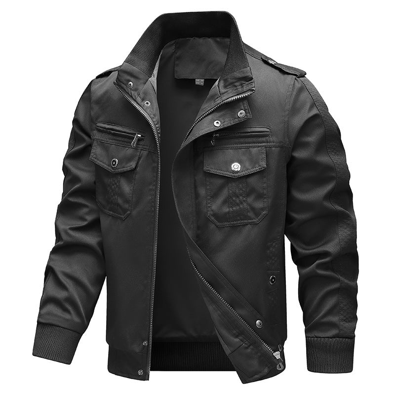 Veste de bombardier en toile légère pour hommes avec panneaux de couture renforcés, fermeture éclair à double sens cachée, épaulettes et coupe ergonomique Echo Archiv
