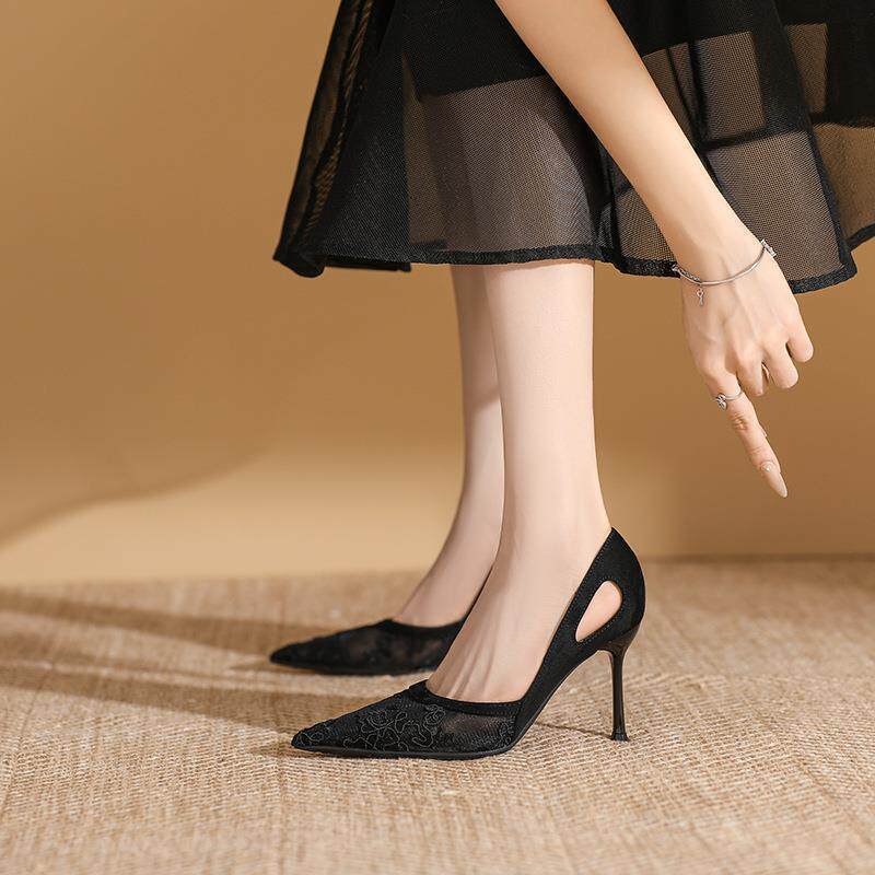 Talons aiguilles élégants pour femmes avec motif floral R&B