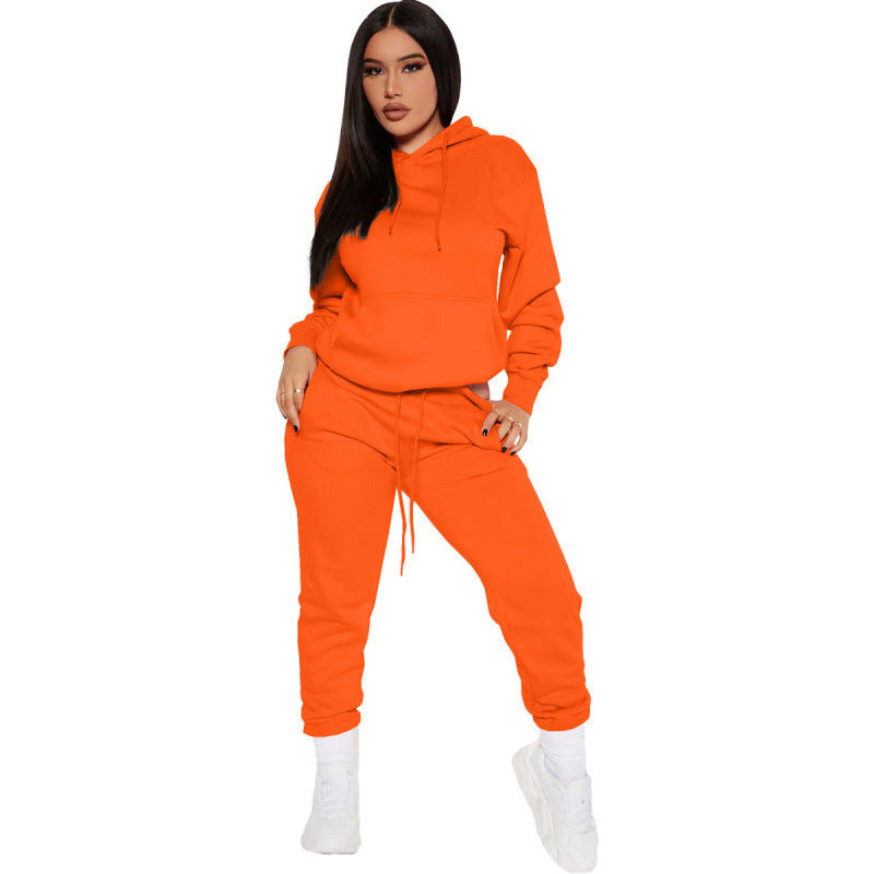 Ensemble de lounge pour femmes en deux parties avec sweat à capuche et pantalon de jogging taille haute en doux French Terry Echo Archiv