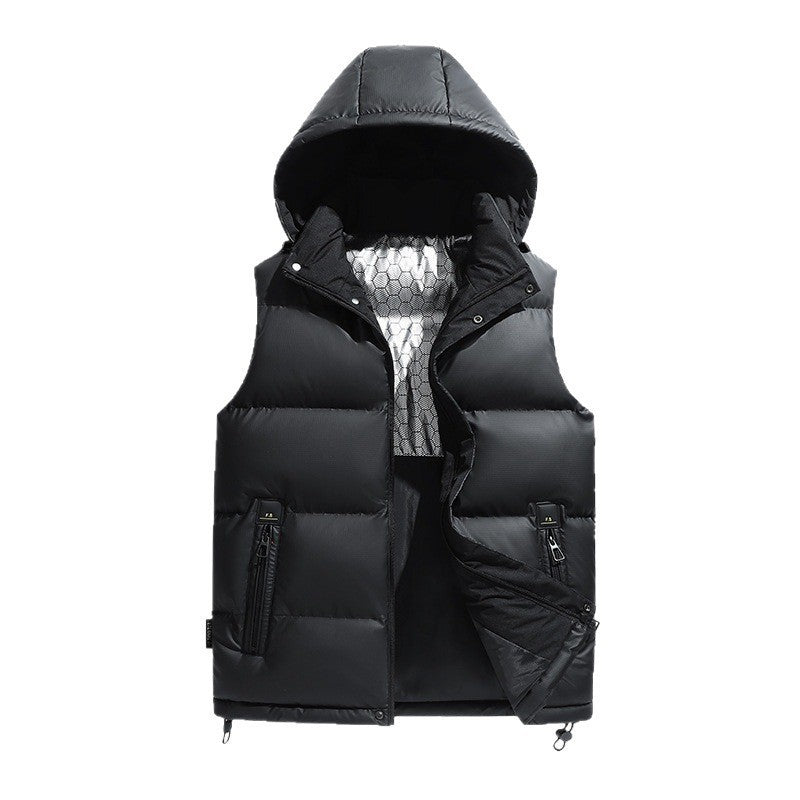 Gilet matelassé à capuchon pour hommes