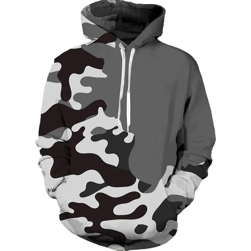 Sweat à capuche décontracté pour femmes avec design camouflage Echoarchiv