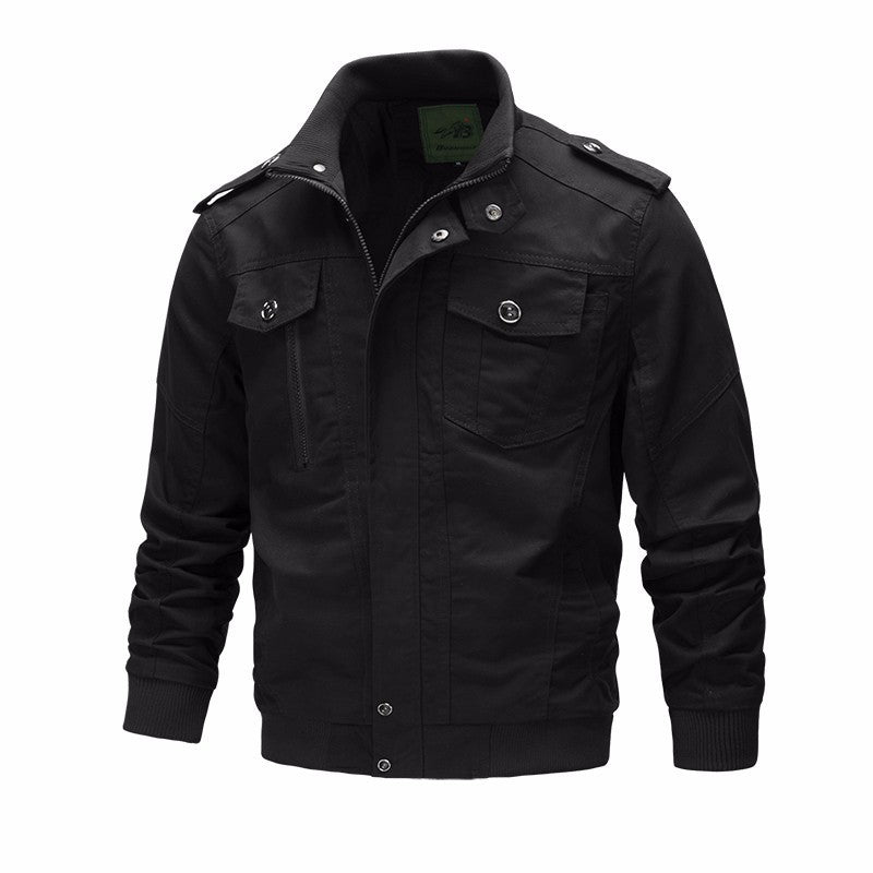 Veste aviateur légère en toile de coton pour hommes avec épaulettes, fermeture éclair cachée et poches multifonctionnelles Echo Archiv