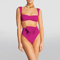 Bikini taille haute pour femmes avec détail de volants élégant R&B
