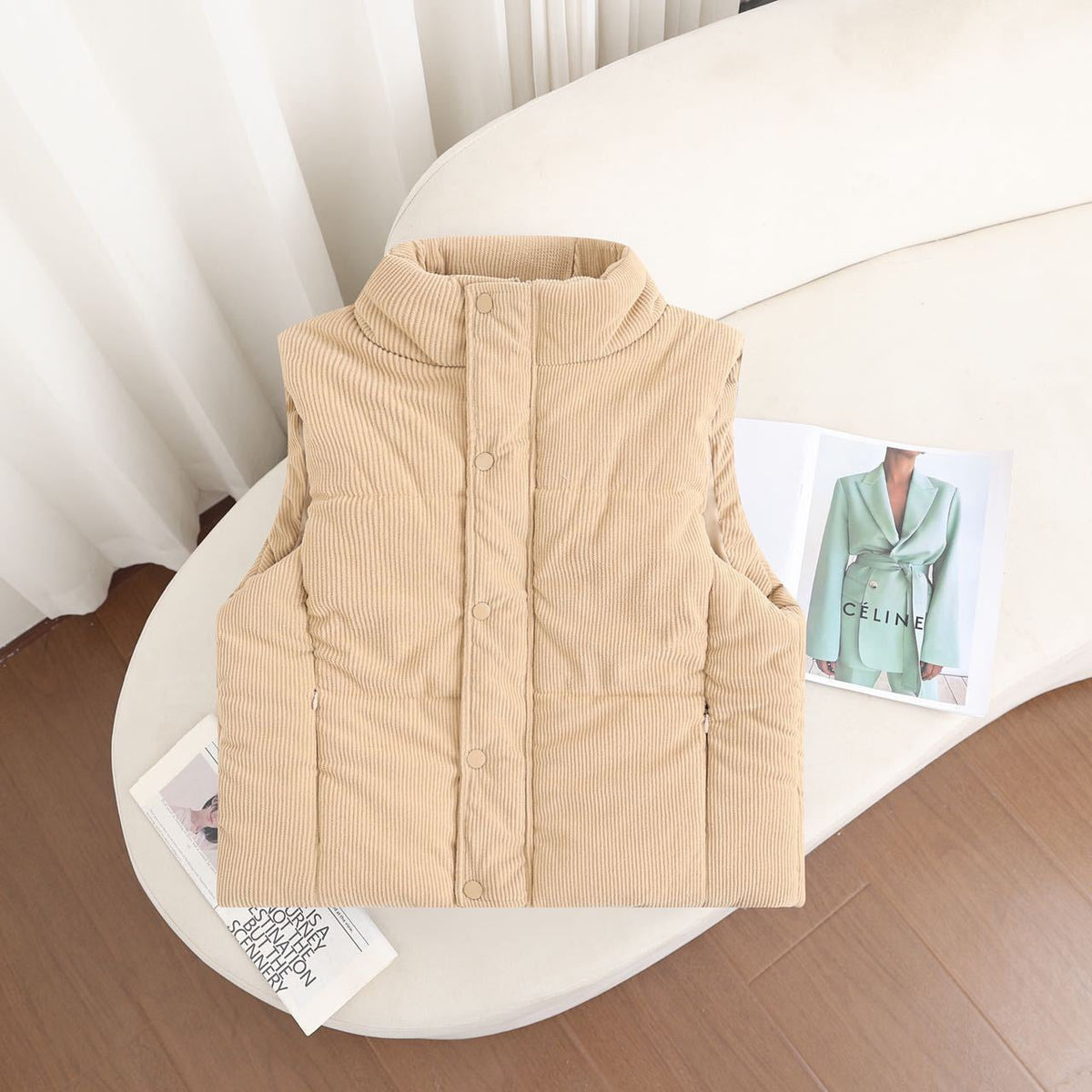 Gilet d'isolation à cordon pour femmes avec col montant et patte à pressions Echo Archiv