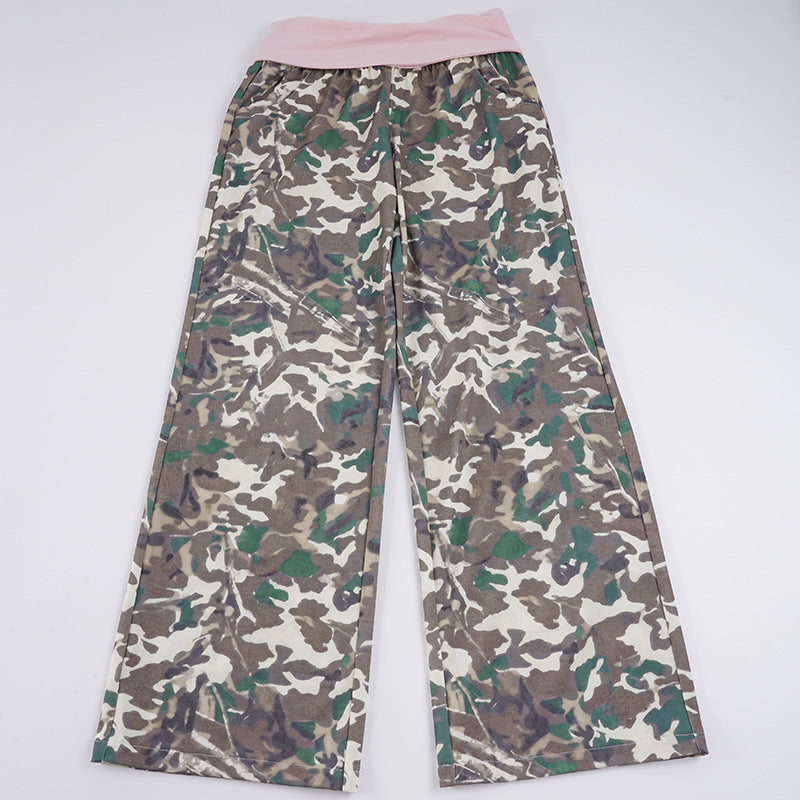Pantalon de lounge pour femmes avec taille élastique, motif camouflage et confort extensible Echo Archiv