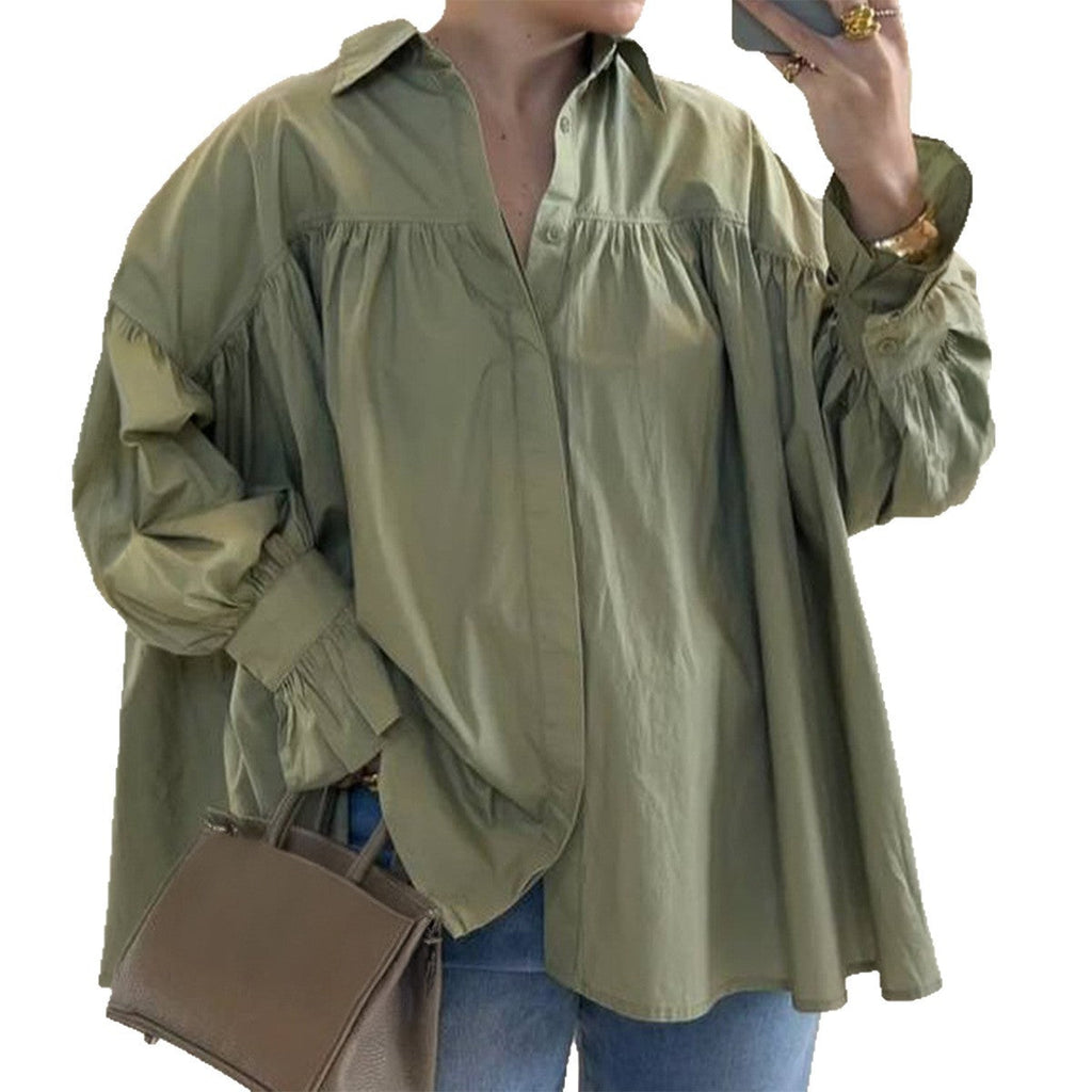Chemise oversize pour femmes avec épaule froncée et manches ballon Echo Archiv