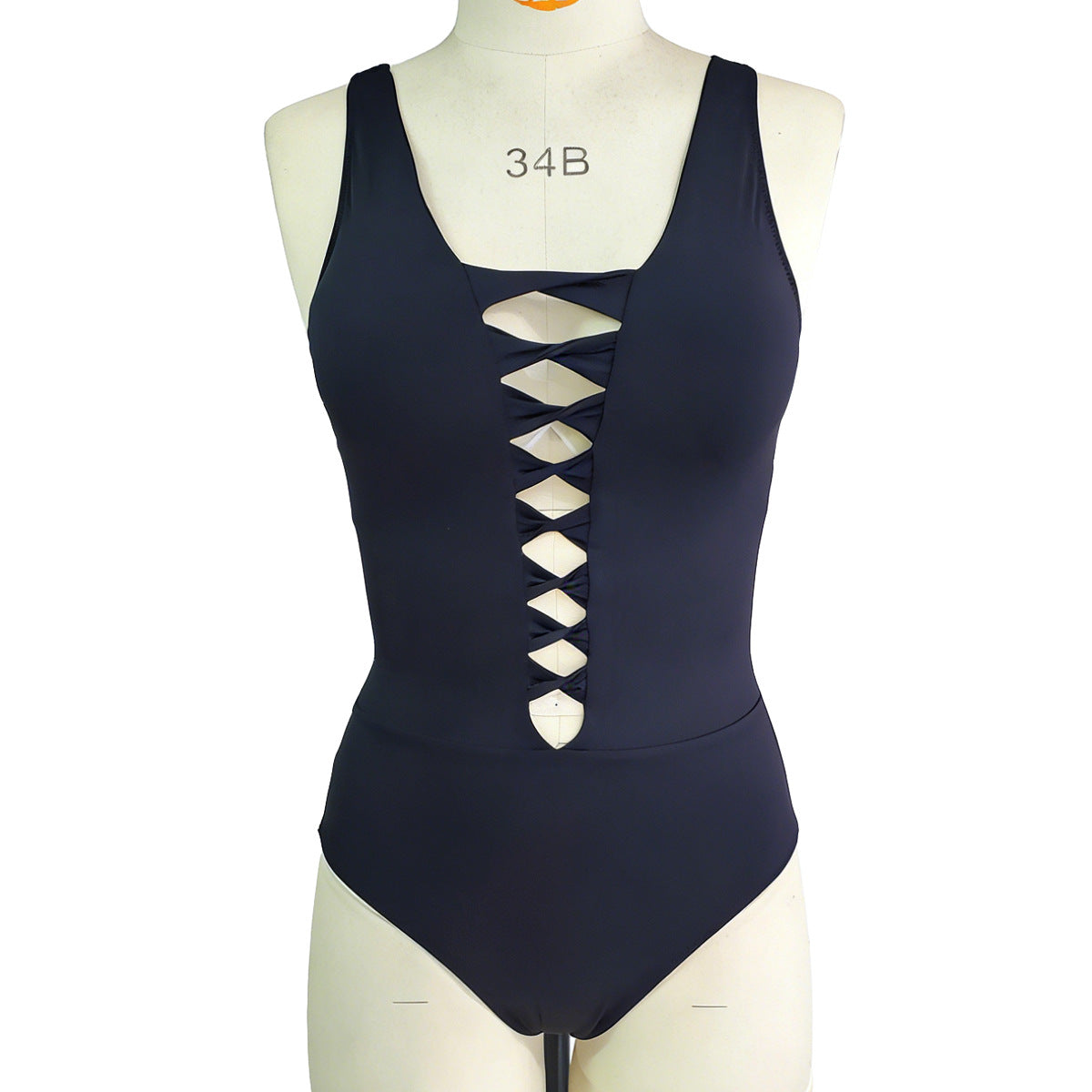 Maillot de bain une pièce pour femmes avec un lacet raffiné R&B