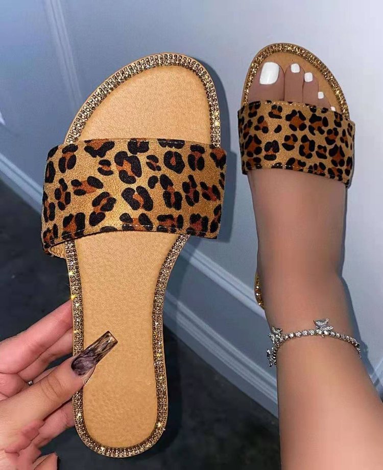 Pantoufles transparentes pour femmes avec accents scintillants R&B