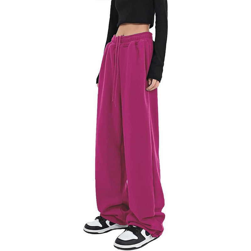 Pantalon palazzo pour femmes en sweat à coupe décontractée avec taille haute confortable, cordon de serrage et poches latérales Echo Archiv