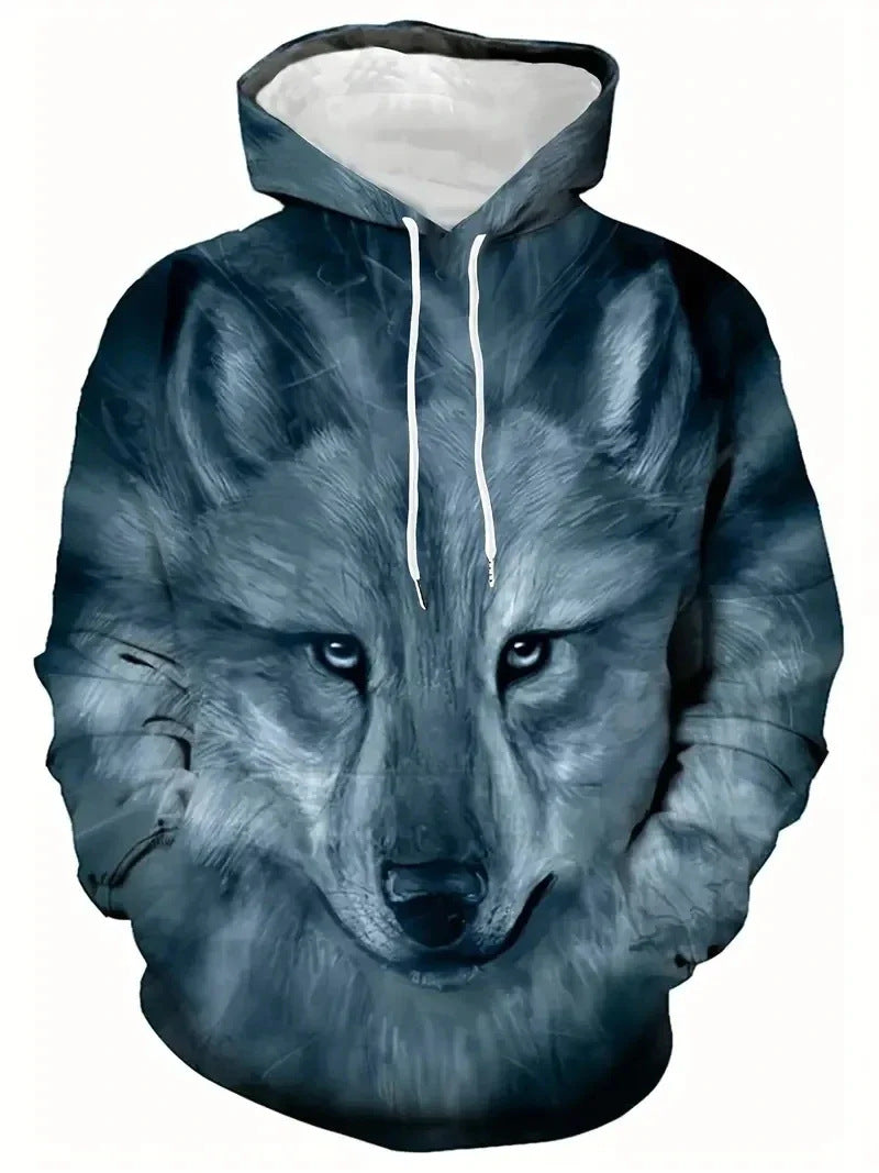 Sweat à capuche pour femmes avec motif de loup et de papillon Echoarchiv