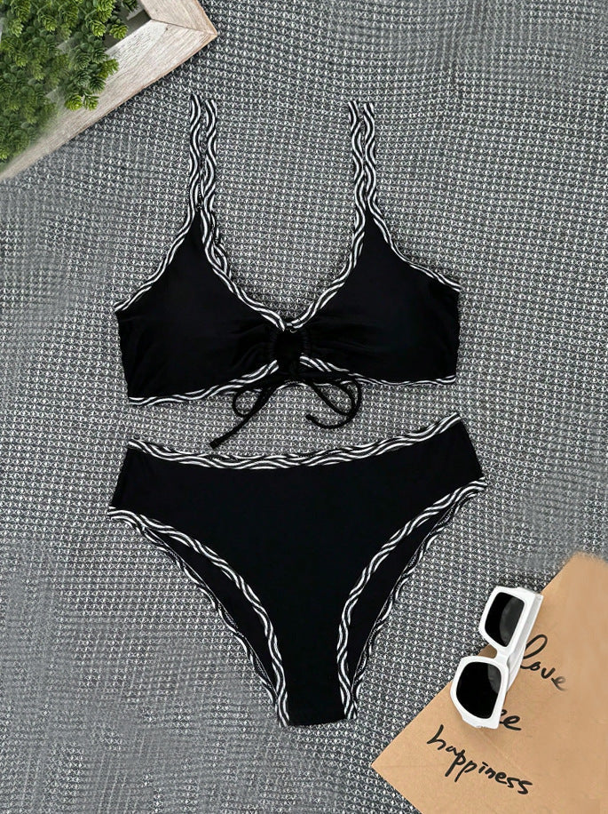 Bikini triangle pour femmes avec un motif léopard à la mode R&B