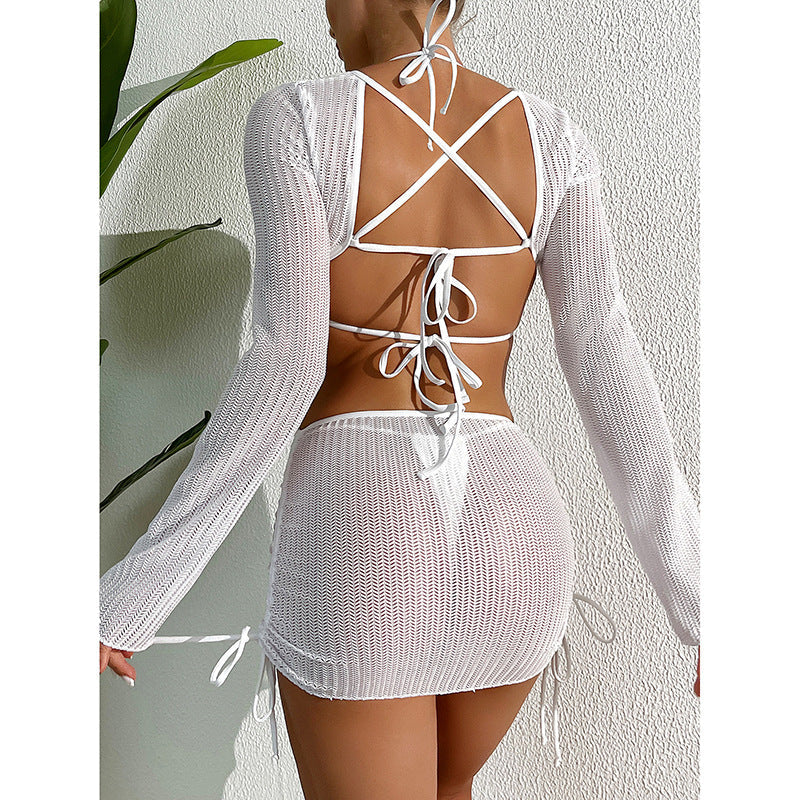 Robe en tricot pour femmes avec découpes latérales et détail en anneau R&B
