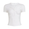 T-shirt à manches courtes pour femmes avec un design de nœud raffiné R&B