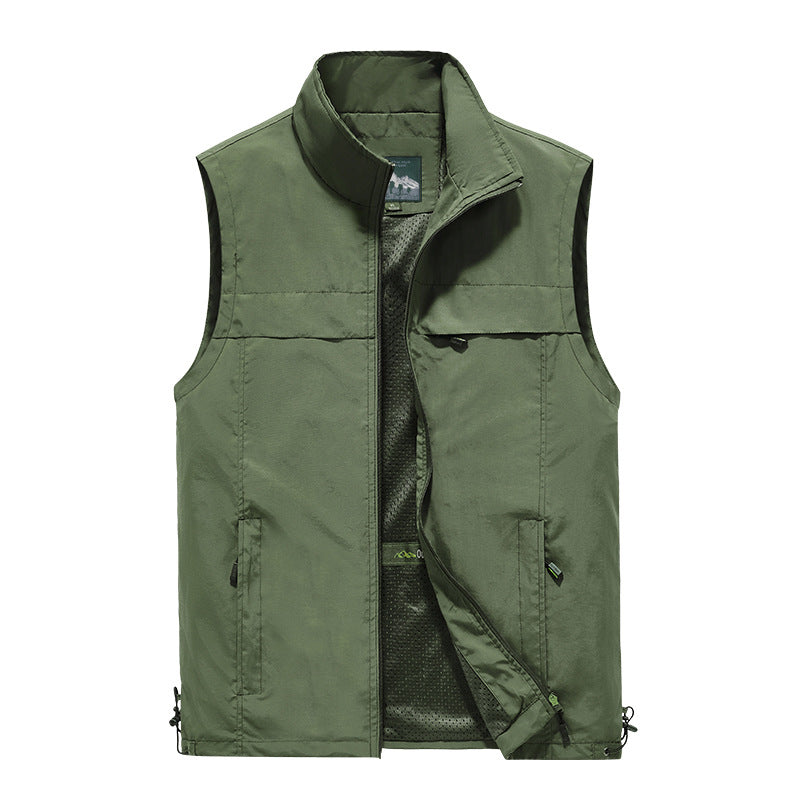 Gilet d'extérieur léger pour hommes, coupe-vent, avec col montant et poches zippées Echo Archiv