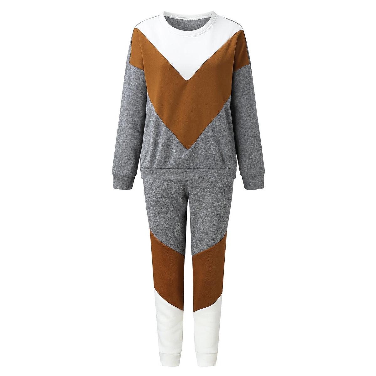 Ensemble de détente deux pièces pour femmes avec design V-Block, en polaire grattée à l'intérieur et pantalon de jogging tapered Echo Archive