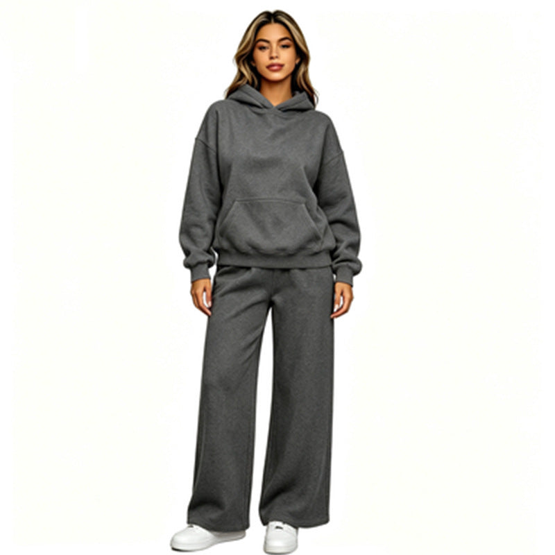 Sweat à capuche décontracté pour femmes avec pantalons larges Echoarchiv
