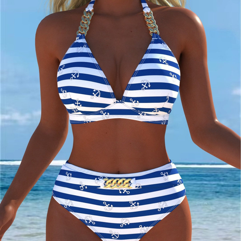 Bikini pour femmes avec motif marbré luxueux et détails raffinés R&B