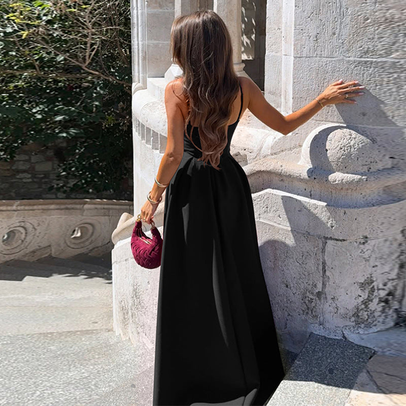 Robe maxi fluide pour femmes avec fines bretelles spaghetti et coupe élégante Heidi-Mode