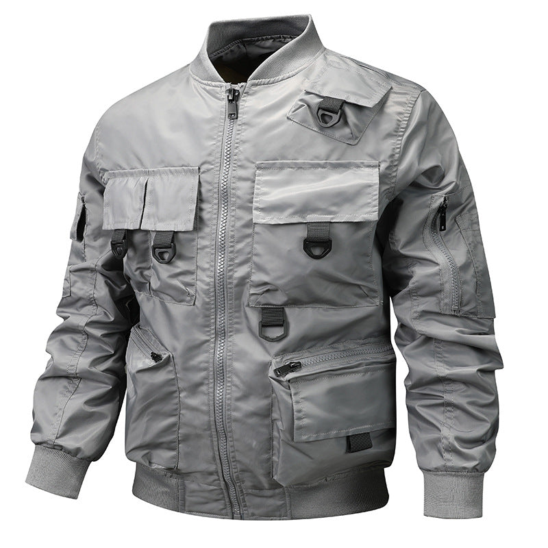 Veste bomber légère multipoches pour hommes au style pilote avec boucles tactiques, nylon déperlant et taille élastique Echo Archiv
