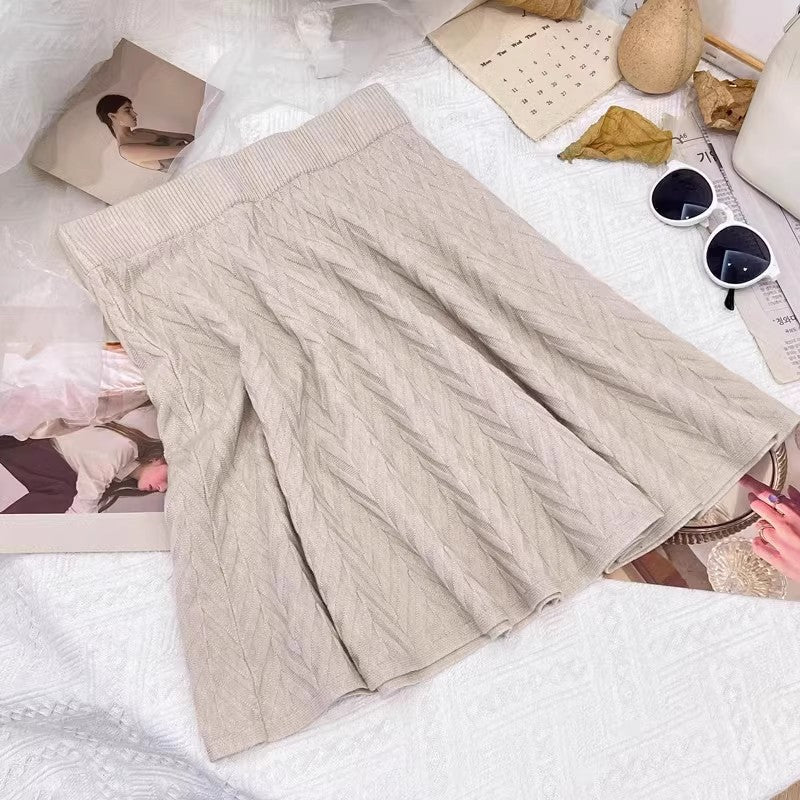 Jupe plissée en tricot pour femmes avec motif en torsade Echo Archiv