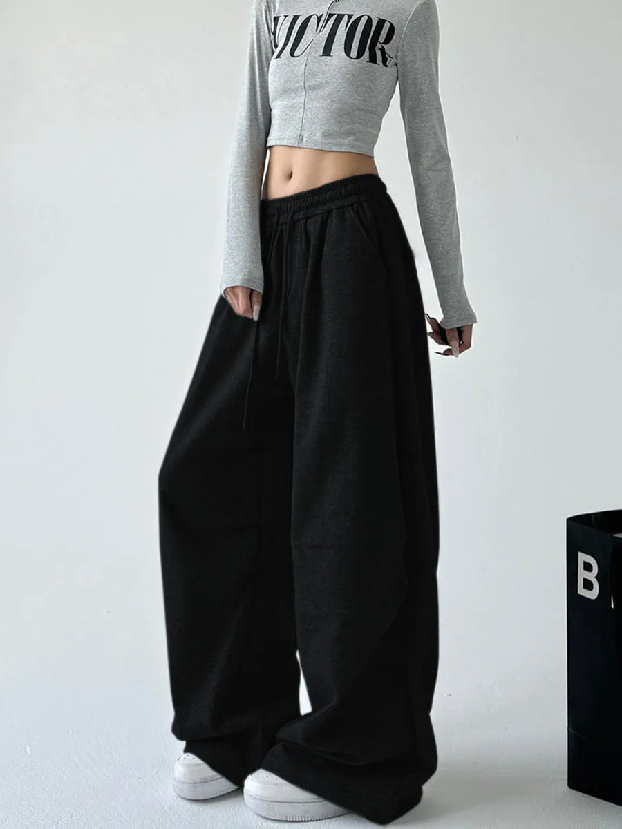 Pantalon lounge taille haute pour femmes, coupe ample, avec taille élastique, cordon de serrage et poches latérales Echo Archiv