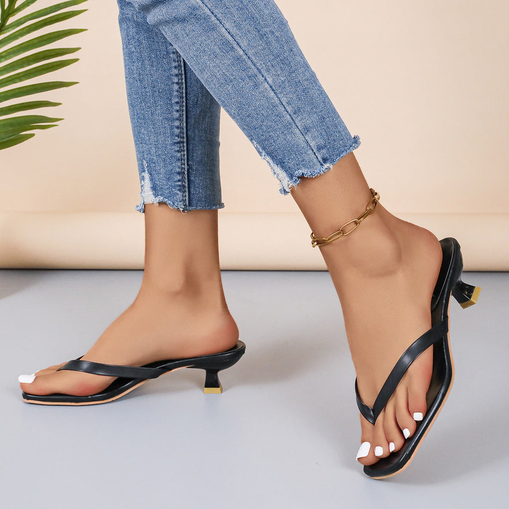 Sandales à talons pour femmes de haute qualité avec des lanières élégantes et un lit de pied innovant R&B