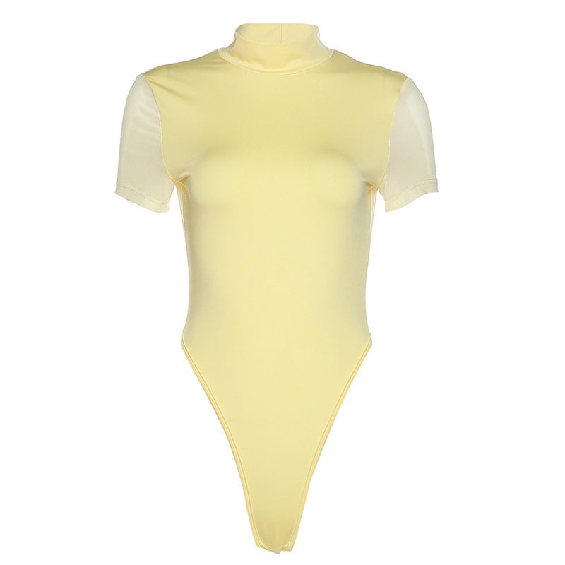 Body Femme Ajusté avec Col Montant R&B
