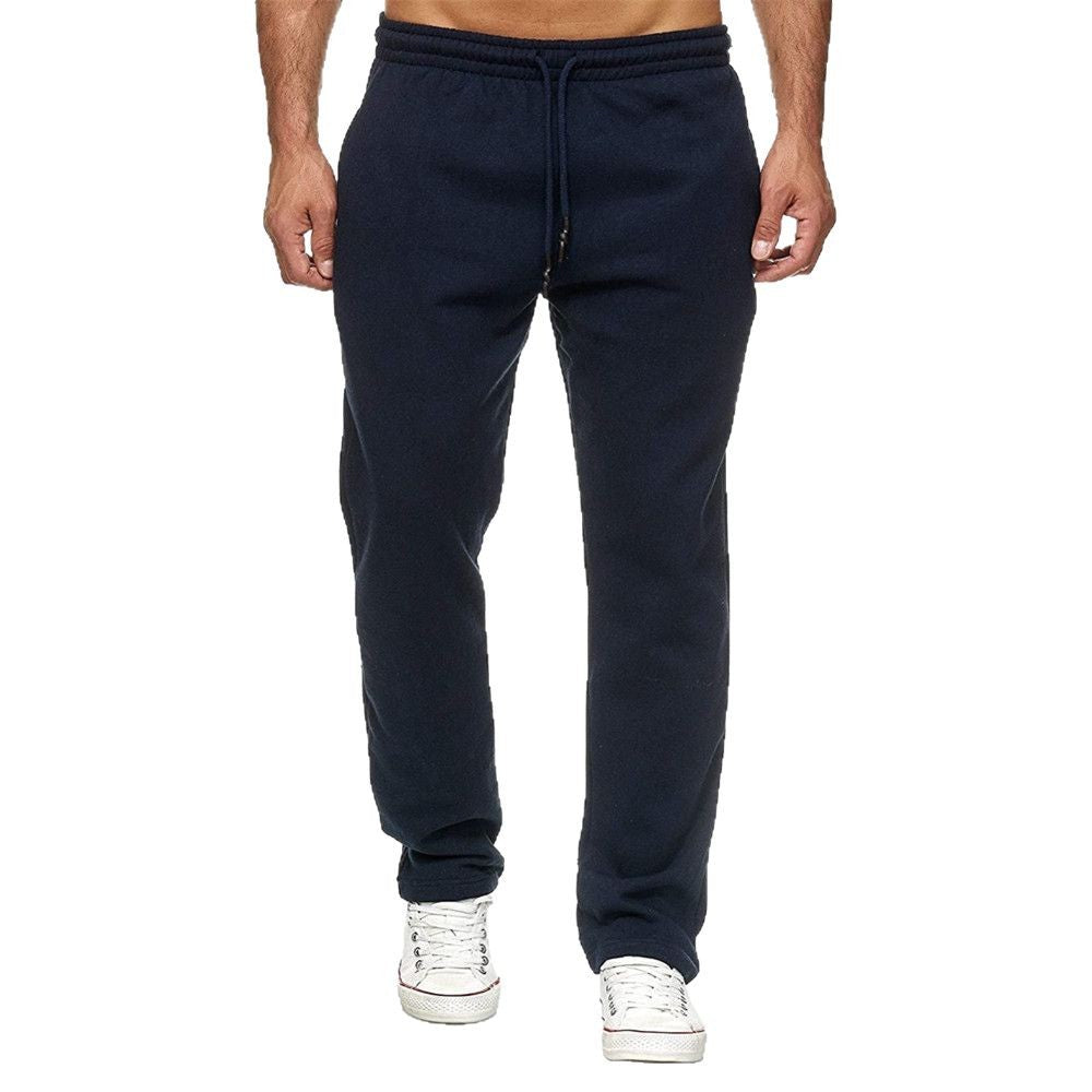 Pantalon de jogging pour hommes, coupe droite, en molleton gratté à l'intérieur, avec ceinture de confort haute et cordon de serrage Echo Archiv