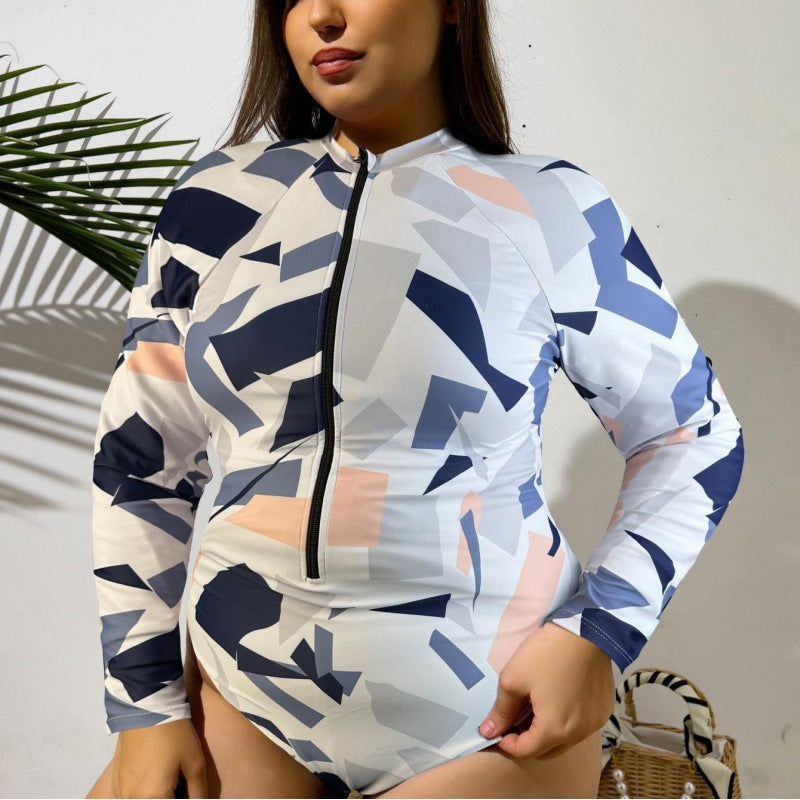 Maillot de bain à manches longues pour femmes avec design moderne Echo Archiv