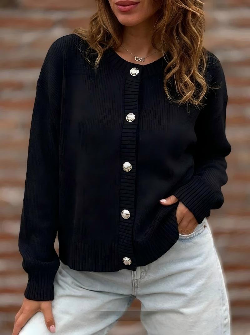 Veste en tricot stylée pour femmes avec fermeture à boutons