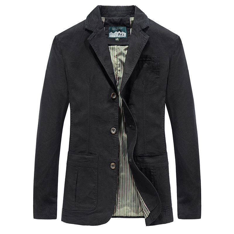Veste en coton léger pour hommes avec col revers, doublure rayée et poches plaquées Echo Archiv