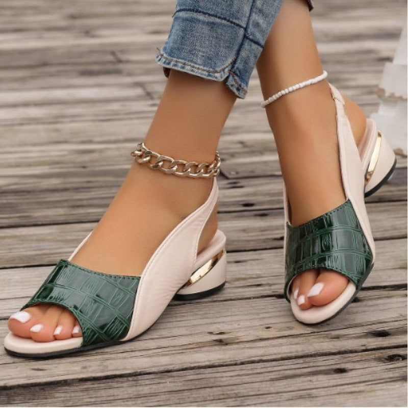 Sandales à talons bloc pour femmes avec un design tendance et un matériau respirant Heidi-Mode