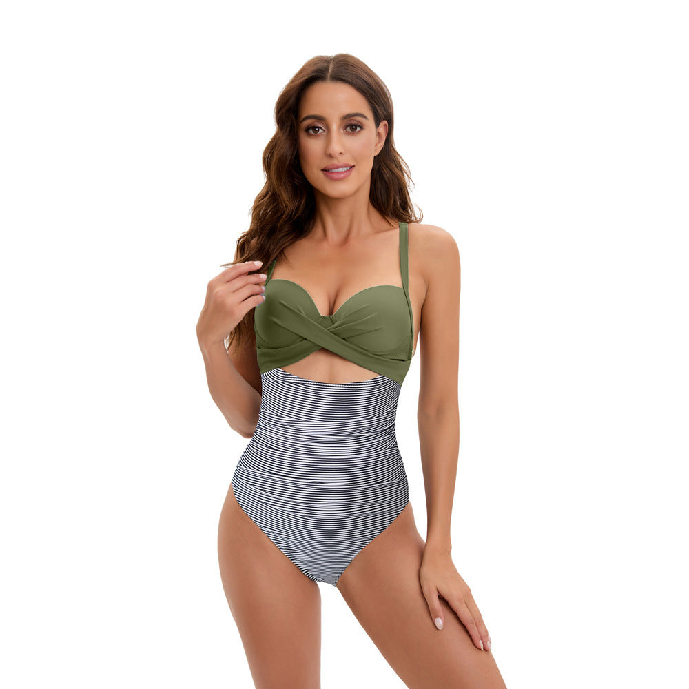 Bikini taille haute pour femmes avec design twist à la mode R&B