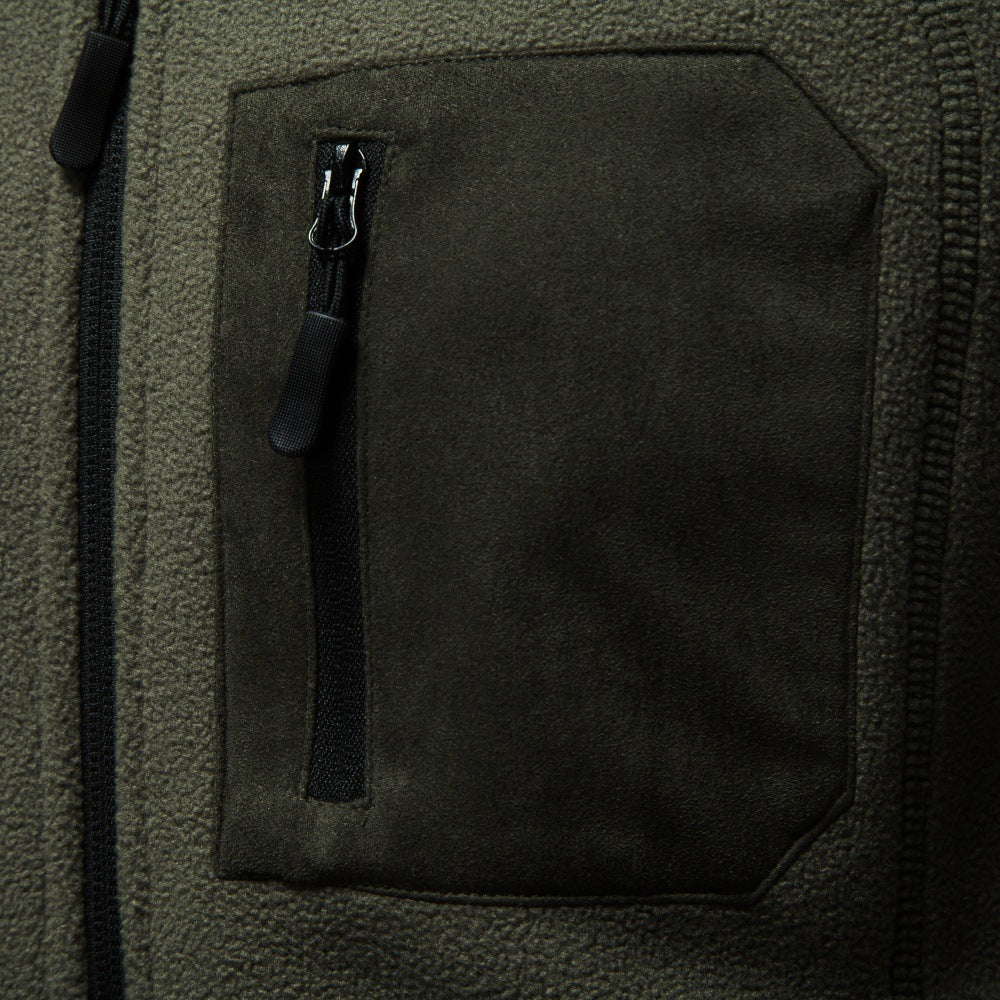 Veste en polaire pour hommes avec col montant et poche poitrine zippée Echoarchiv