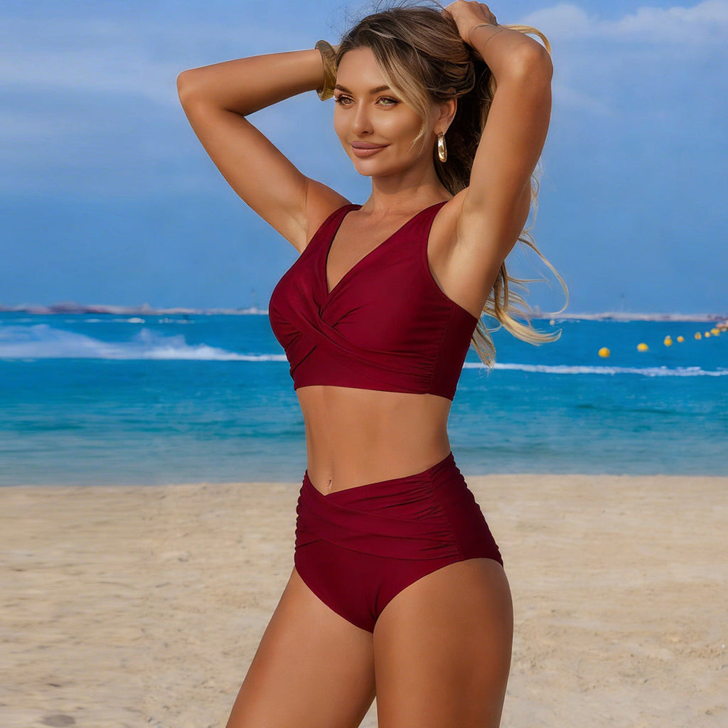 Ensemble de bikini taille haute pour femmes avec détail enroulé Echo Archiv