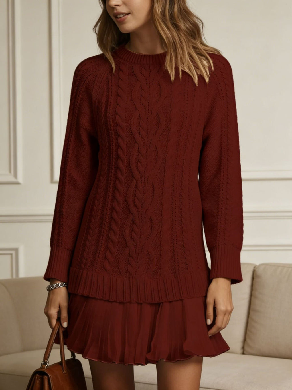 Robe pull à manches longues pour femmes