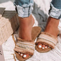 Sandales confortables pour femmes avec franges décoratives et perles R&B