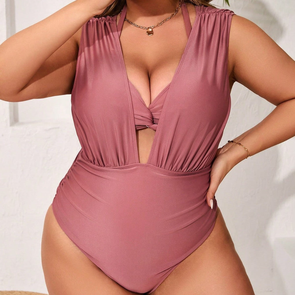 Maillot de bain une pièce pour femme avec décolleté en V profond et nœud tendance Echo Archiv