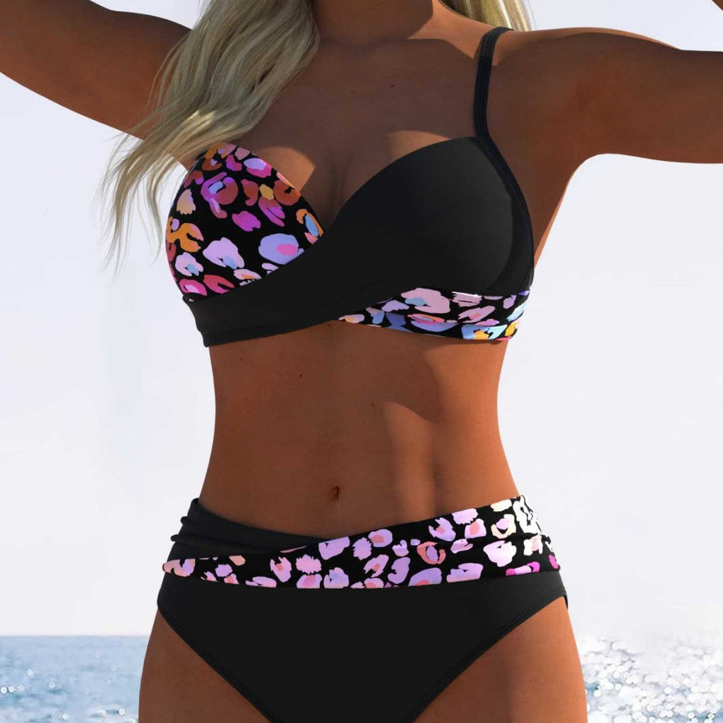 Bikini femme avec haut rembourré et taille haute R&B