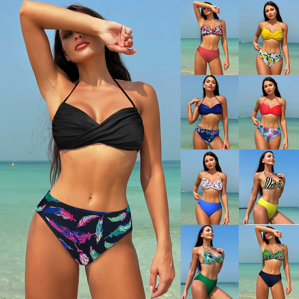 Ensemble de maillot de bain deux pièces pour femmes avec haut moulant et taille haute Echo Archiv