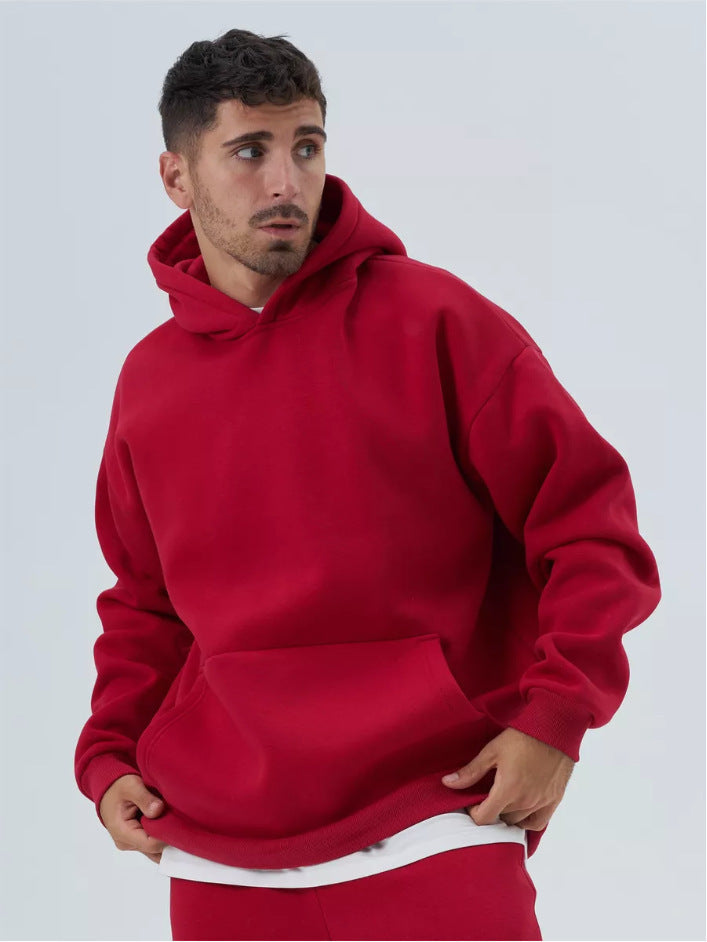 Homme nan lourd hoodie boxy en polaire avec épaules tombantes, capuche renforcée et poche kangourou Echo Archiv