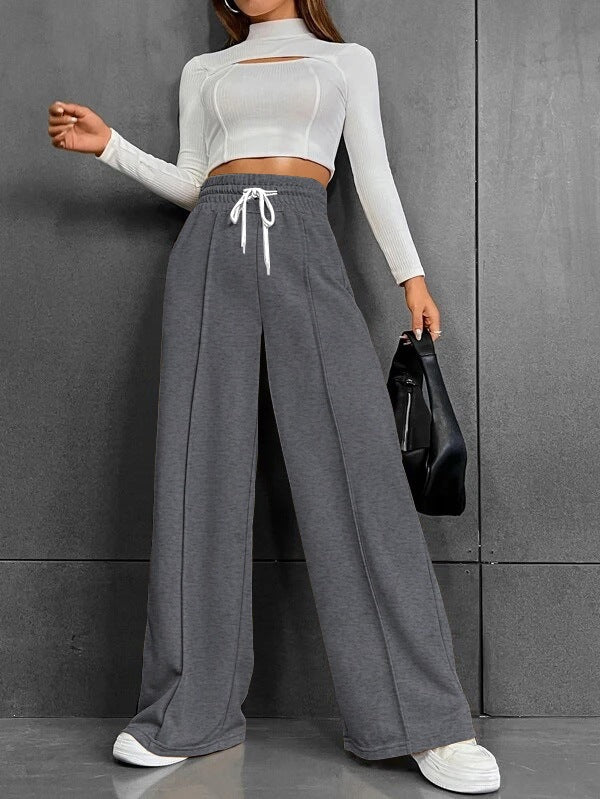 Pantalon jogging palazzo taille haute large pour femmes avec cordon de serrage et plis Echo Archiv