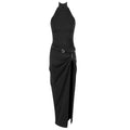 Robe portefeuille élégante pour femmes avec col haut et ourlet asymétrique Heidi-Mode