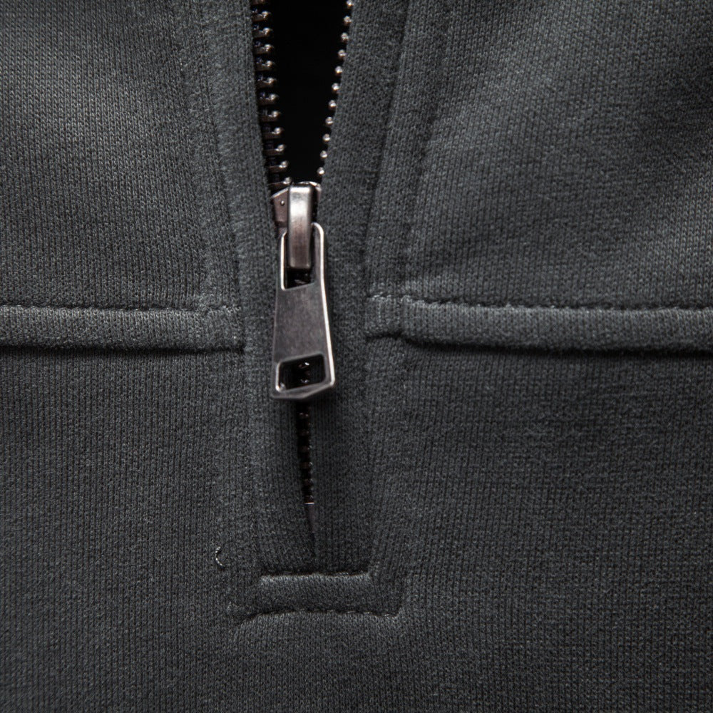 Sweat-shirt pour hommes à col montant avec demi-zip et doublure en Thermofleece Echoarchiv