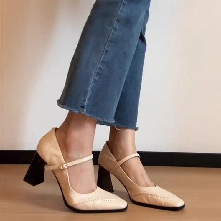 Pompes Slingback élégantes pour femmes avec un bout pointu et une boucle à la mode R&B