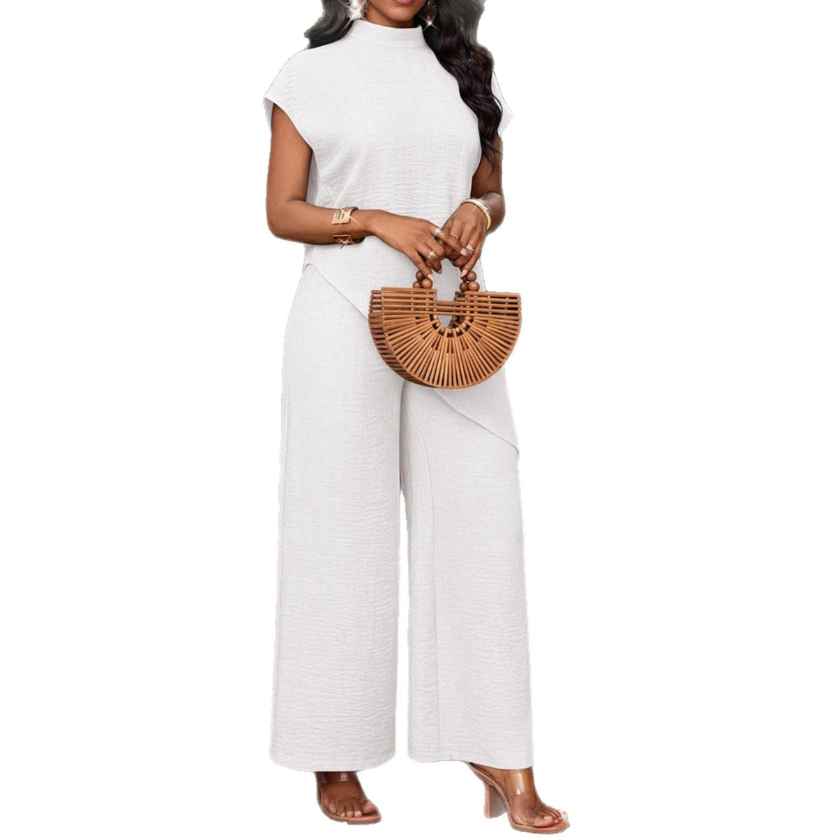 Ensemble Femme Deux Pièces avec Tunique Asymétrique et Pantalons Palazzo Amples Echo Archiv