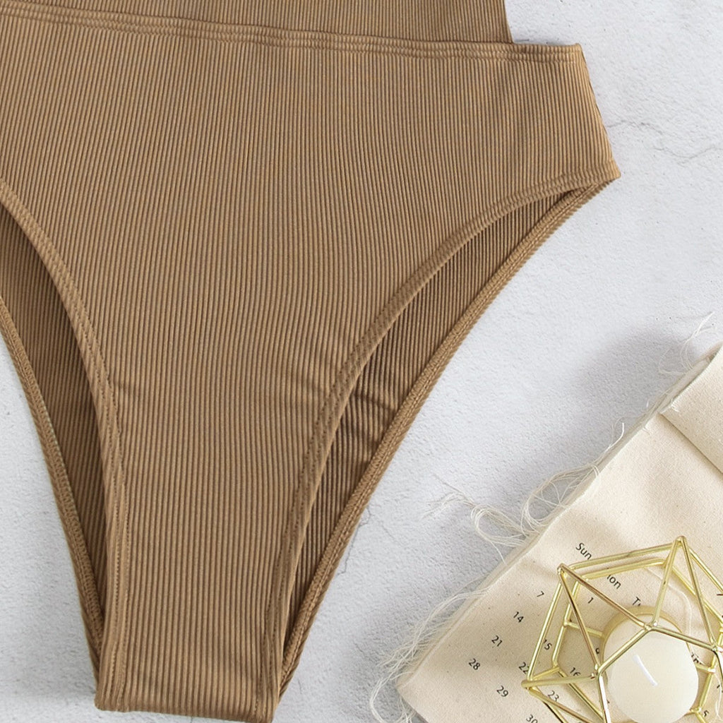 Maillot de bain une pièce femme à haute coupe avec des détails de lacets tendance R&B