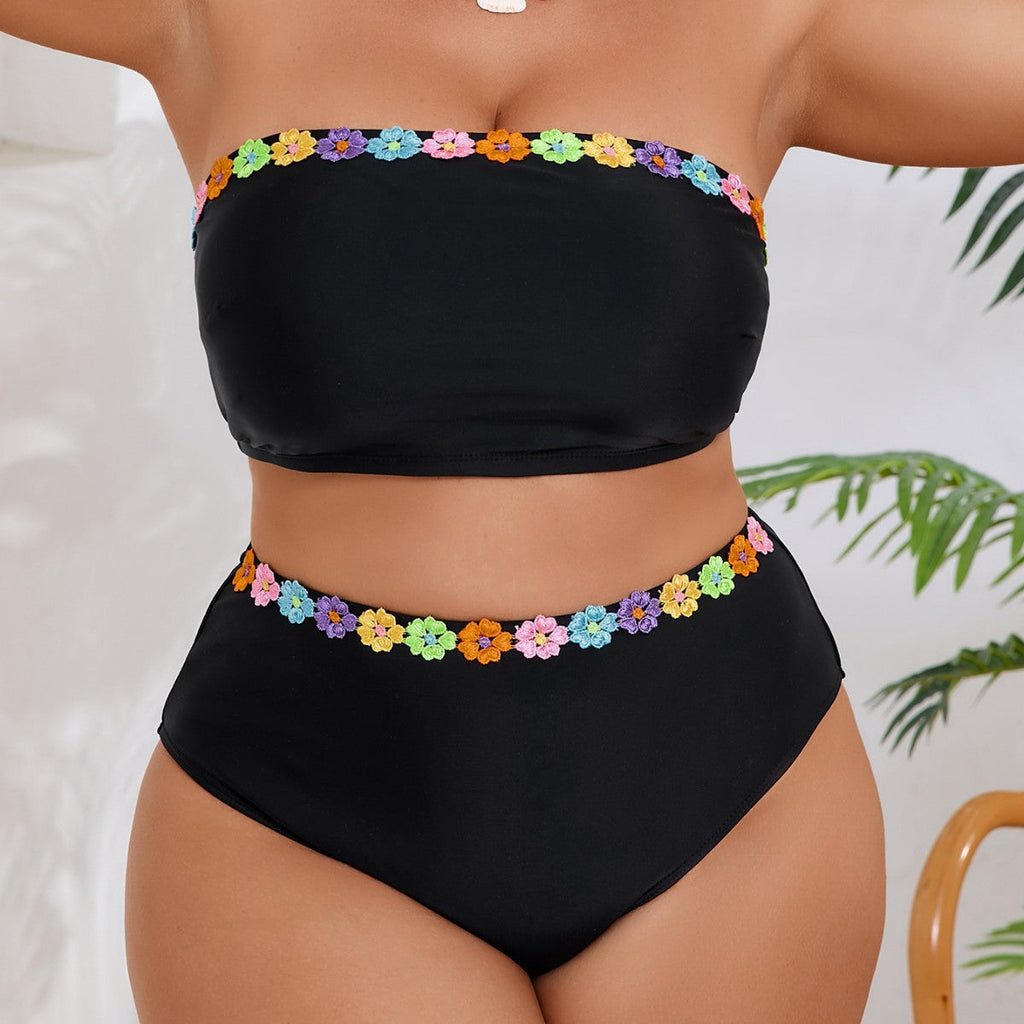 Ensemble de bikini taille haute pour femmes avec accents floraux Echo Archiv
